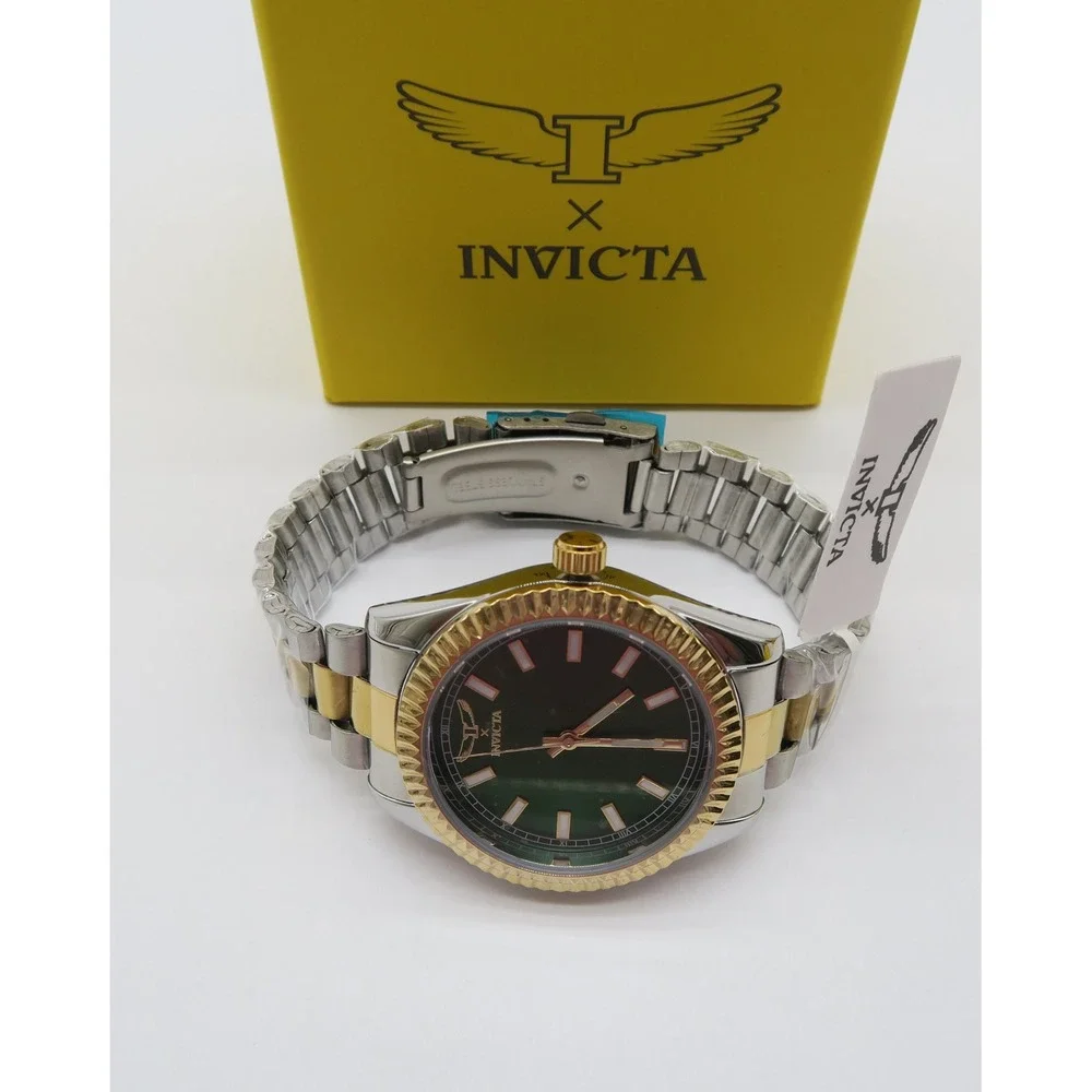 Invicta Specialty I Mens Watch 40mm Green Dial Two Tone Gold Steel 69012  New